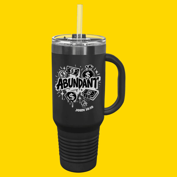 Abundant Black/ White Travel Mug  Thumbnail